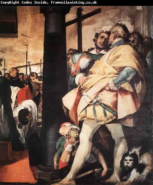 CRESPI, Giovanni Battista St Charles Borromeo Erecting Crosses a the Gates of Milan (detail) df